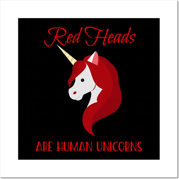 Red Heads Are Human Unicorns Wall Art by Lin Watchorn 